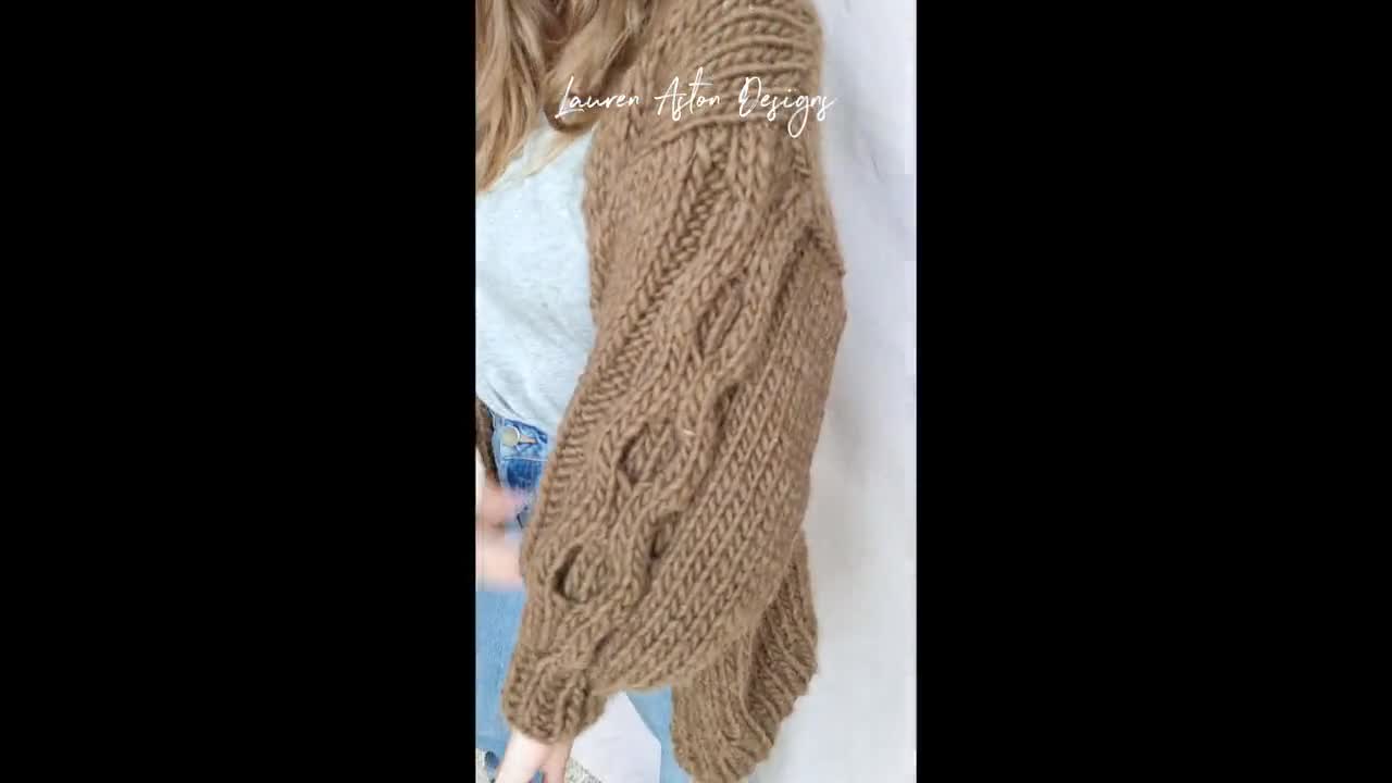 Knitting Pattern Cosy Cable Cardi Cable Sleeved Cardigan PDF Download 