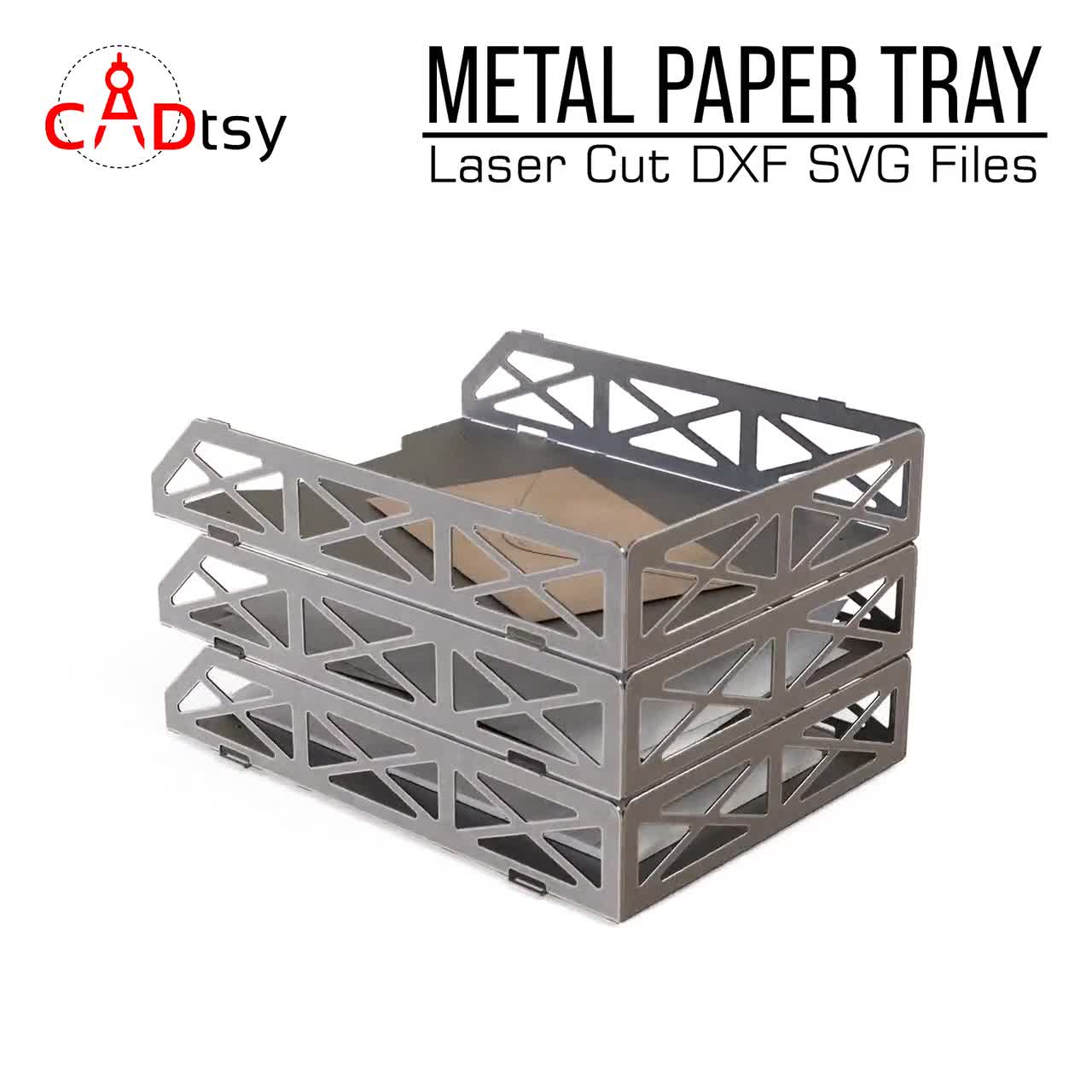 Industrial Metal Paper Tray DXF SVG Files: CNC Laser Cut Pattern  (a4/letter) - Etsy, image size:1280x1280