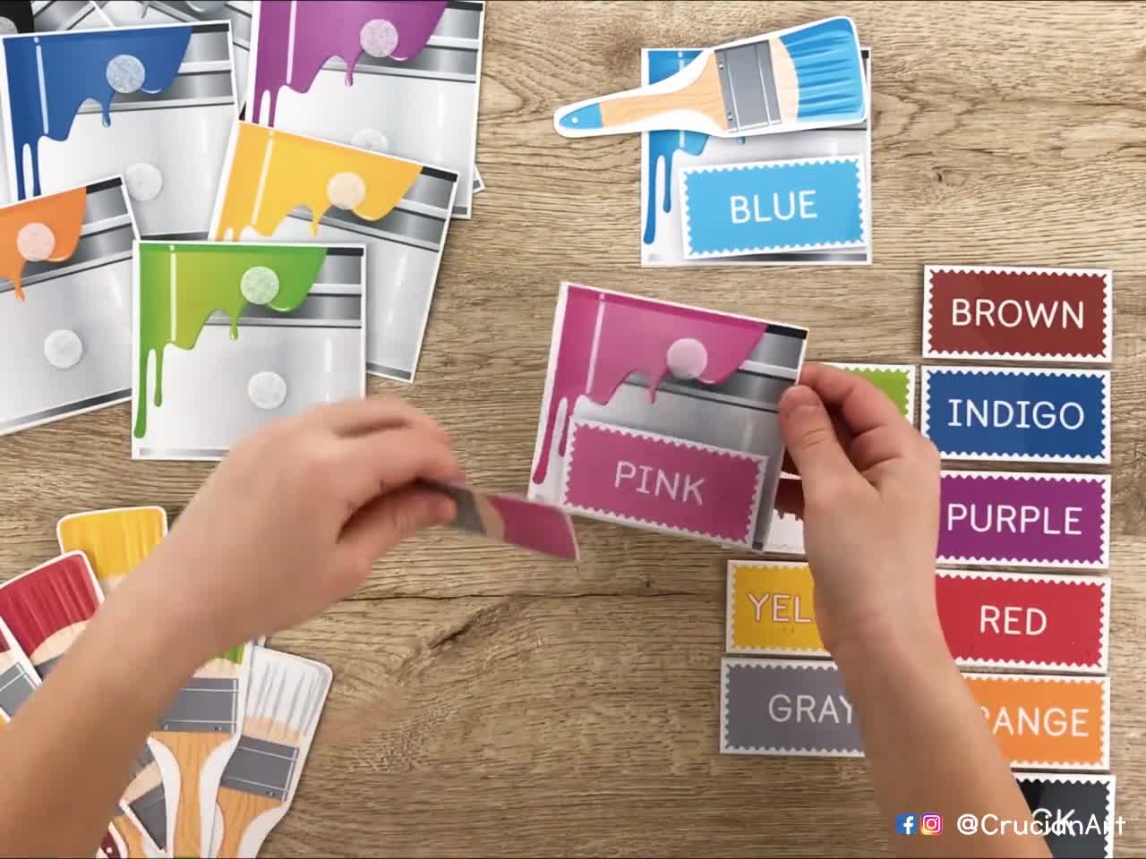 Paint Cans Colors Matching and Labeling Activity. Toddler and Preschool  Printable Color Match Learning 