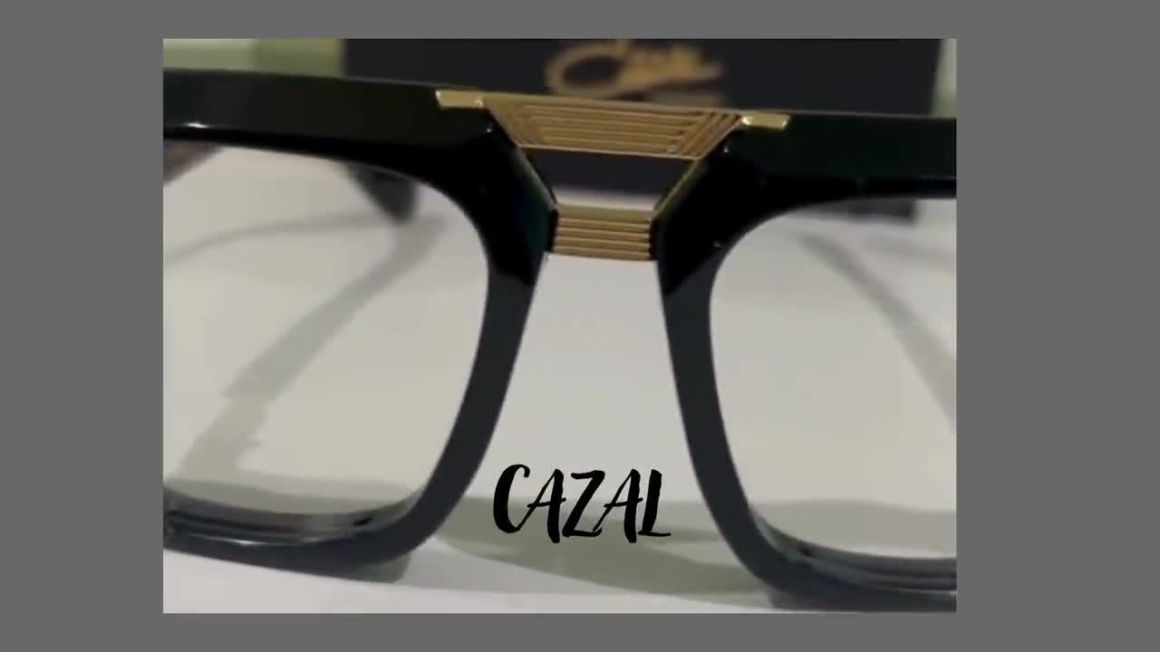 CAZAL Mod 669 Eyeglasses Black Gold Frame with Clear Lens CAZAL Eyewear Men Women Square Frame Retro Glasses Christmas Gift