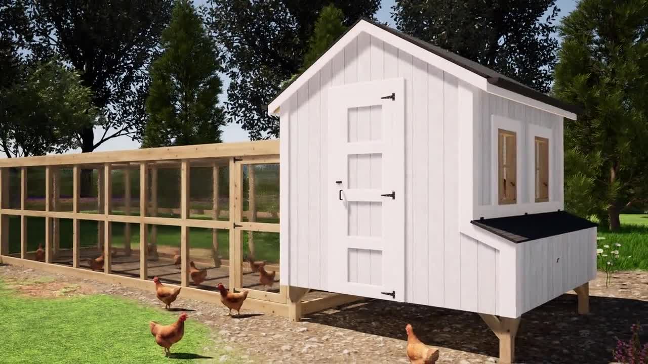 DIY 鶏小屋の設計図 8 x 8 フィート（ラン付き）（PDF） - Etsy 日本