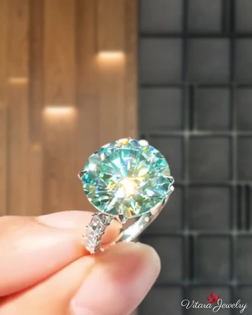 MOISSANITE ゴールドリング 18K RGP印刻 With Certficate Original Solid 18K Gold Moissanite Ring For
