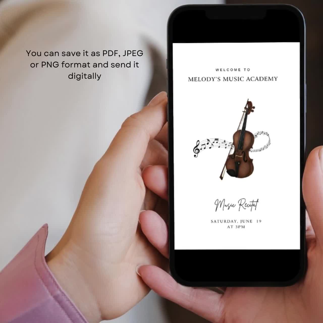 Violin Recital Invitation, Recital Invitation, Music Recital