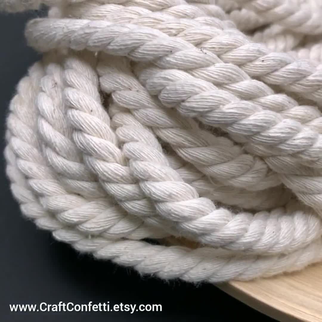 Beige Cotton Rope 12mm. Nautical Rope. Twisted Thick Rope. Decoration Rope.  Craft Supplies. Nautical Decor / 30ft 10yd 9m -  Israel