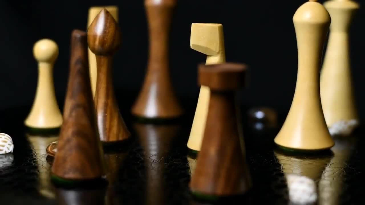 Desktop Wallpapers Chess from wood Closeup