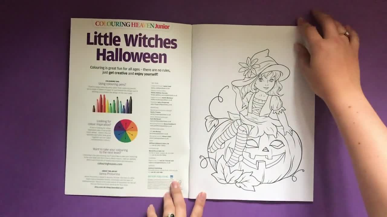 Colouring Heaven Junior Little Witches Halloween print Magazine Kids  Colouring for Children Colouring for Beginners Janna Prosvirina 