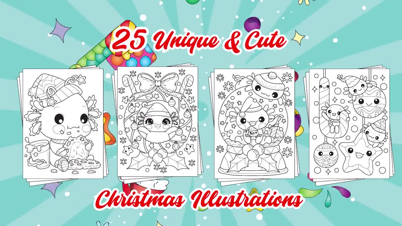 Mini Christmas Coloring Book: Minimalistic relaxing designs to color  on-the-go. Pocket-size with cute, simple hand-drawn illustrations. Winter  and