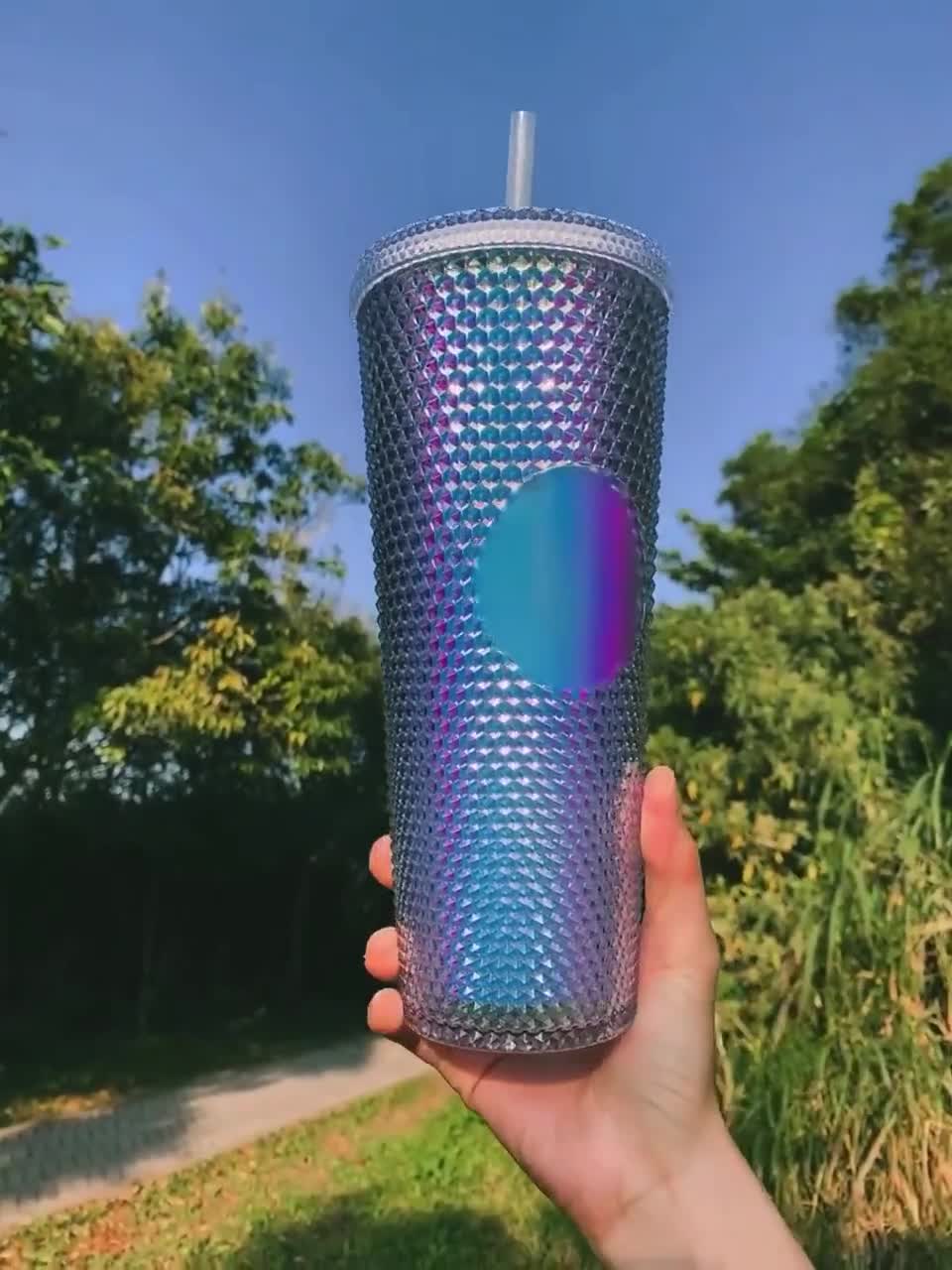 15 Colors Personalized Studded Tumbler 24oz With Straw Matte Iridescent  Custom Name Coffee Tumbler Gifts for Her Best Friend Gift 