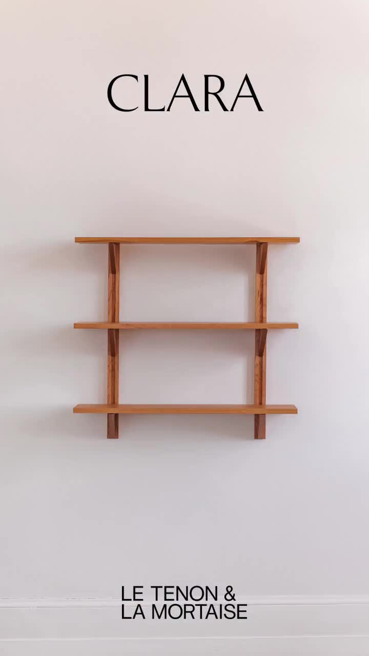 LEO Handmade Japandi Floating Shelf: Mid-century Modern 3-tier