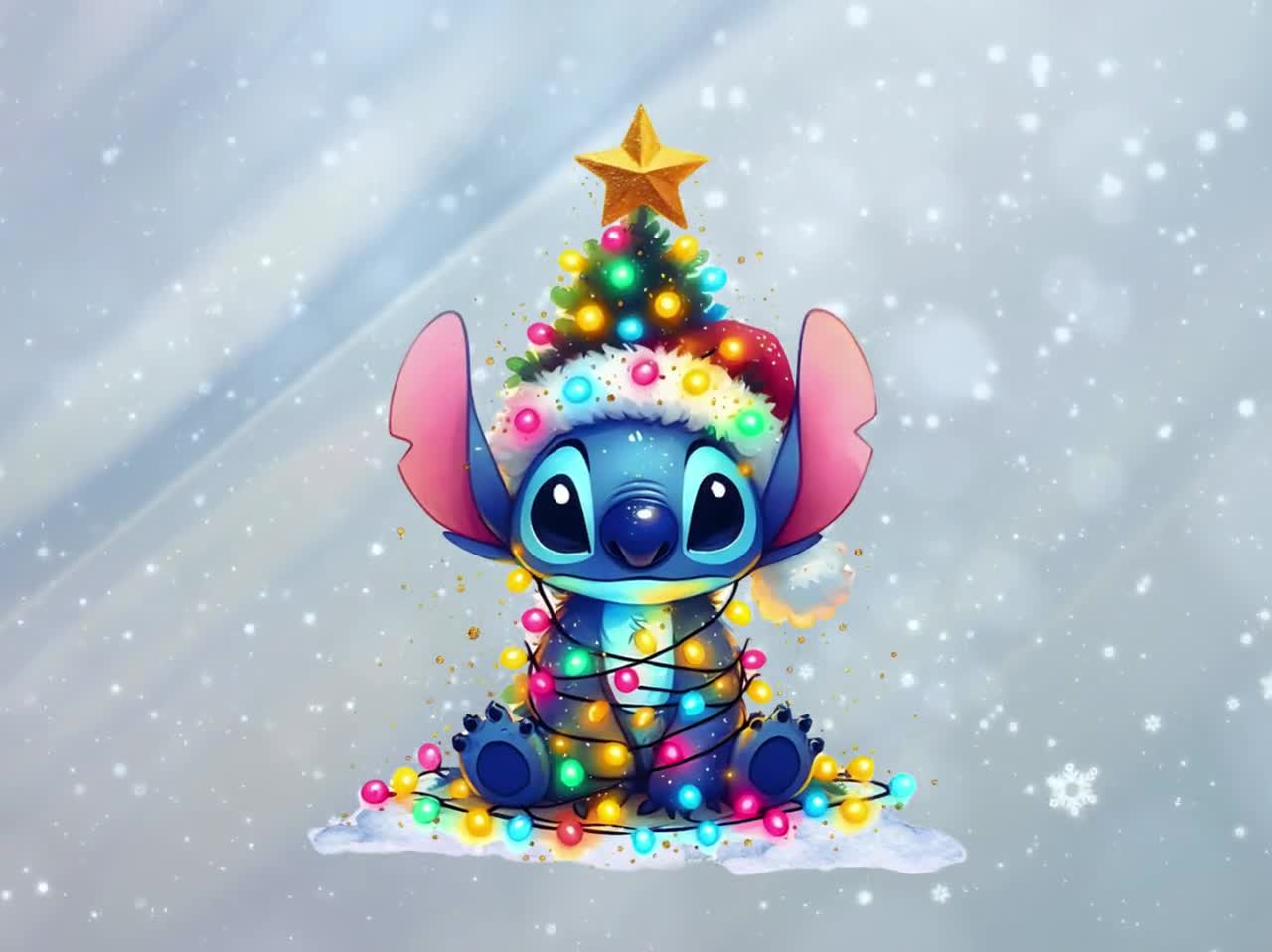 クリスマスイルミネーション　スティッチ クリスマスイルミネーション スティッチ