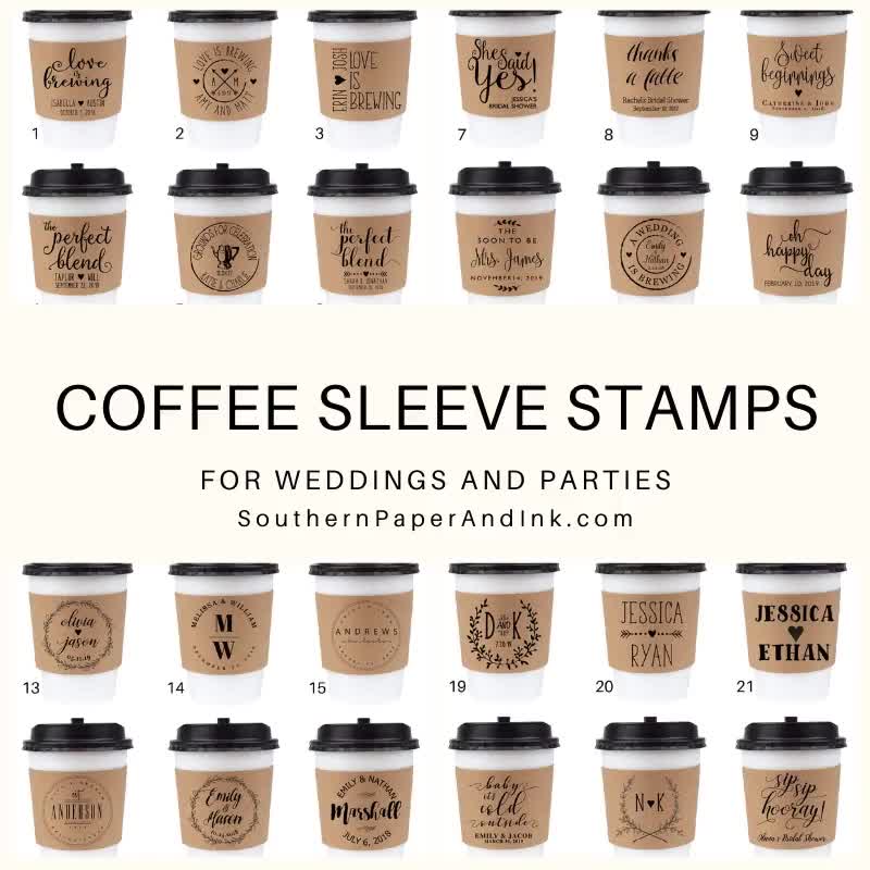 Logo Stamp for Custom Paper Cups, Coffee Shop Stamp, Coffee Sleeve Logo  Stamp, Custom Take Away Package Stamp, Take Away Cardboard Package 