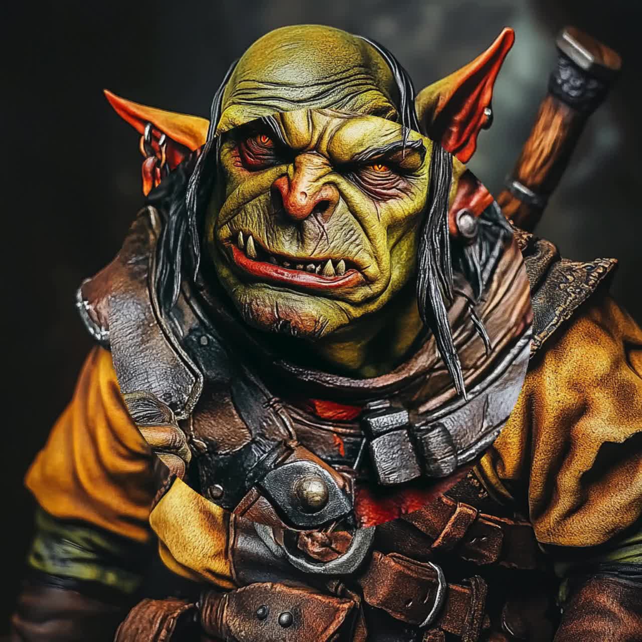 12 Digital Goblin Art Poster, Troll Sci-fi Wall Decor, Futuristic