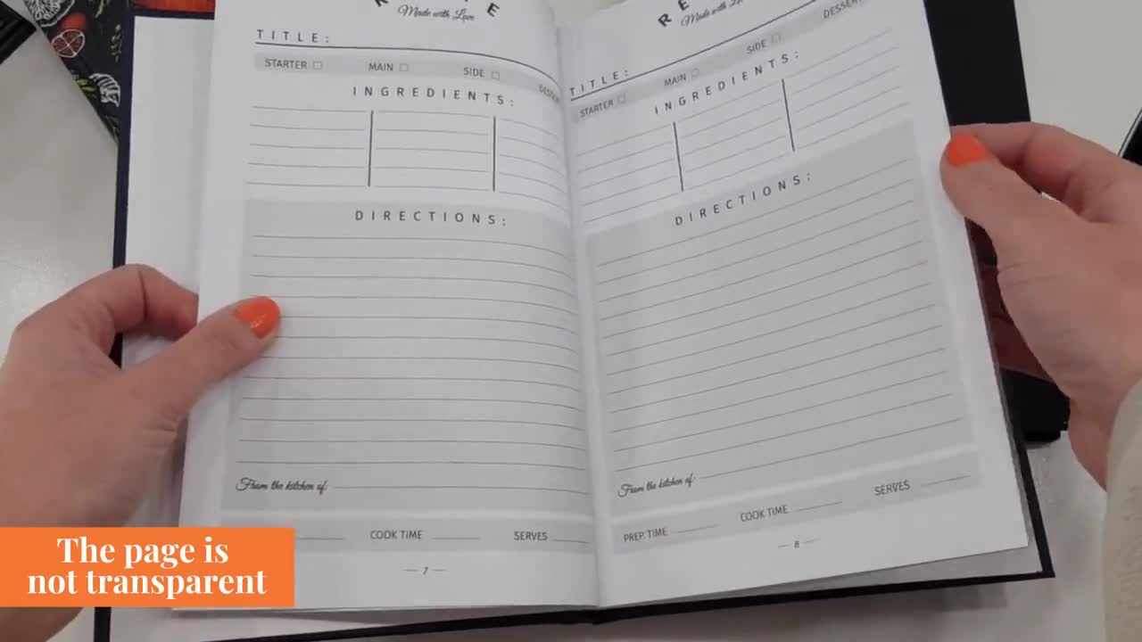 Personalized Recipe Book With Measurement Page. Write Your Own 228