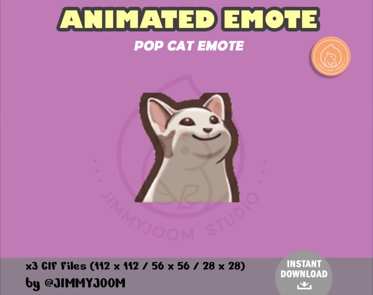 Pop Cat Animated Pixel Art Emote for Twitch, Discord &  | Ready to  use