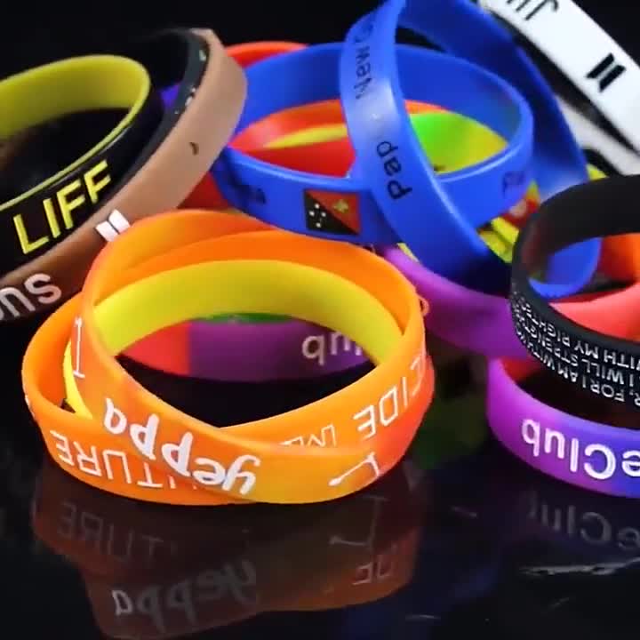 Glow in Dark Colored Silicone Wristbands Custom Size, Glow Rubber Bracelets  for Adults and Kids, Glowing Silicone Bracelet Personalize Bulk 