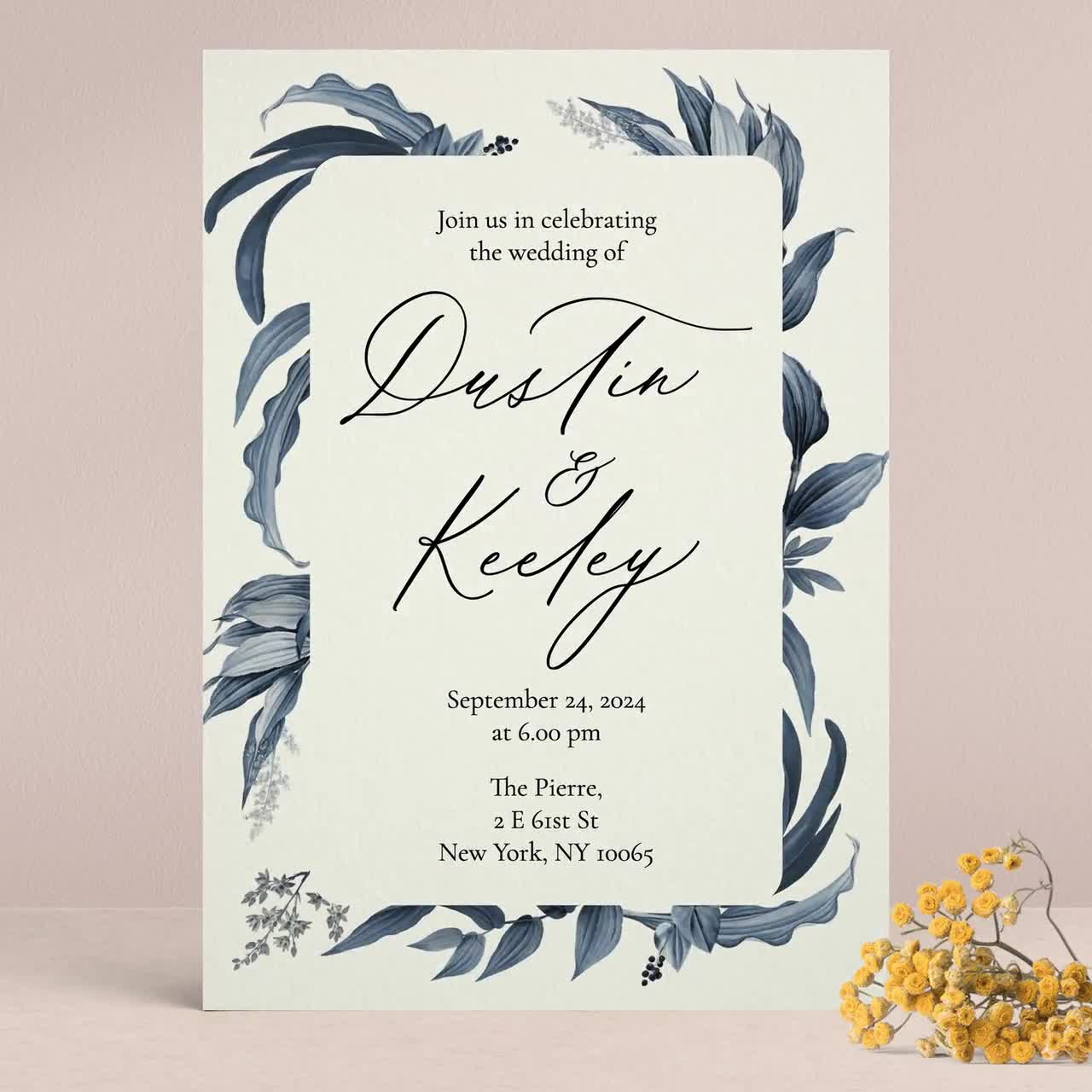 4x6,5x7 inch Invitation Envelope-Minimal Floral Design (100 pcs