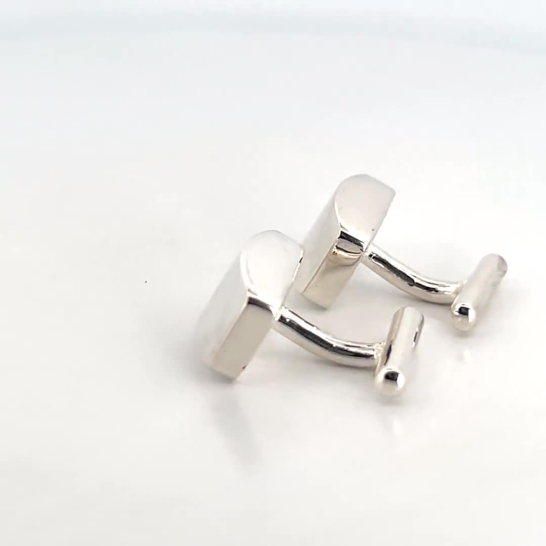 Gemelli in argento quadrati con onice