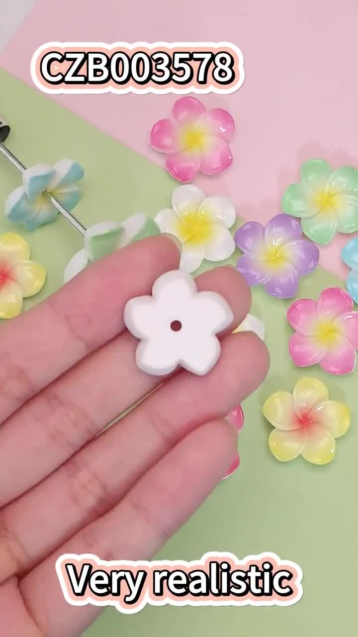 装飾ビーズ ハワイスタイル プルメリア樹脂ビーズ 夏 DIY アクセサリー