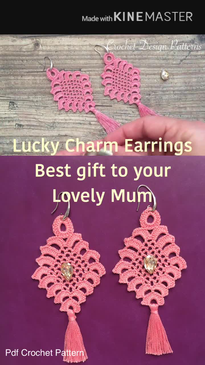 Lucky Charm Earrings  Crochet Earrings Pattern