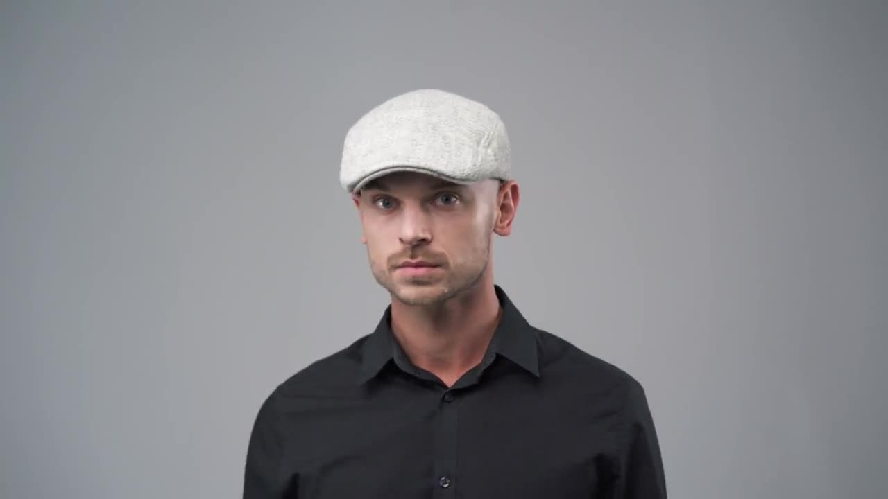 Norte - gorra inglesa de hombre de lana clásica con orejera plegable