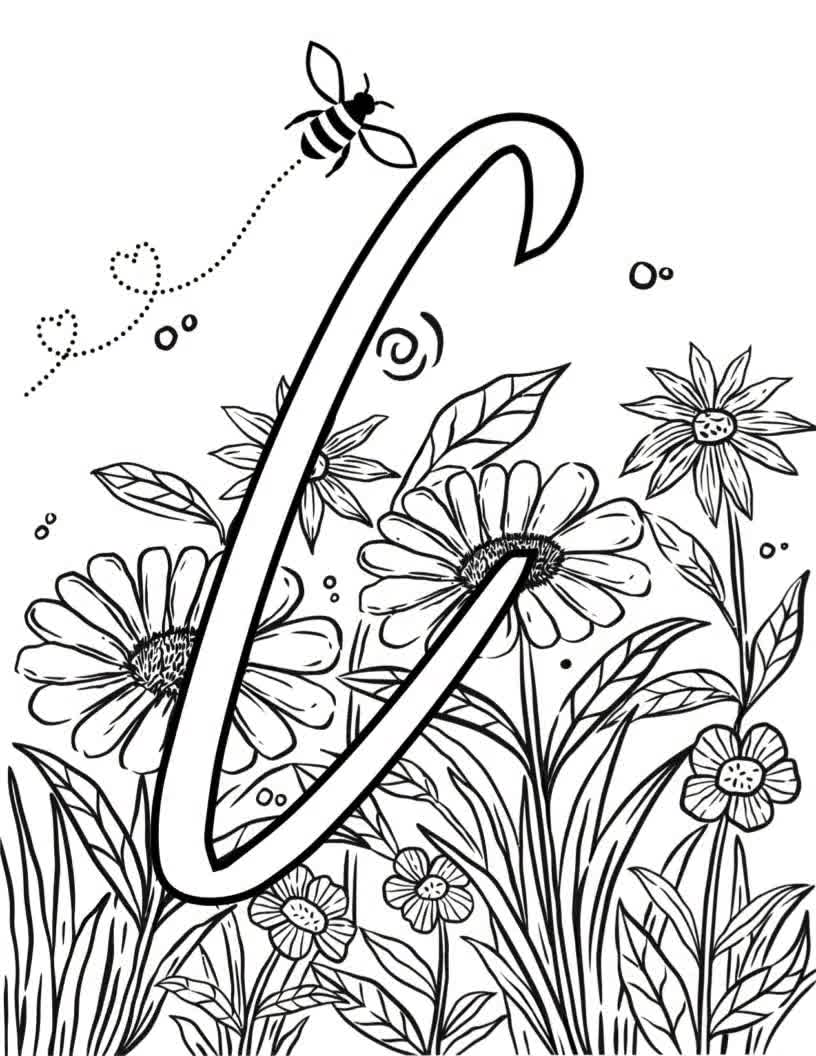 Letter J coloring book for adults vector Stock Vector by ©AlexanderPokusay  108323306, image size:816x1056