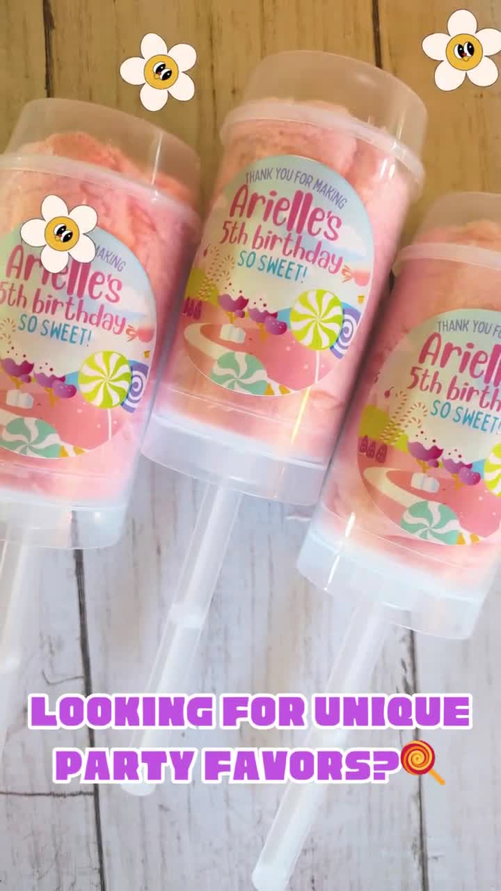 15 Cotton Candy Party Favors, Custom label Push Pop treats, cotton candy  cake pops, baby shower favor, gender reveal, dessert table