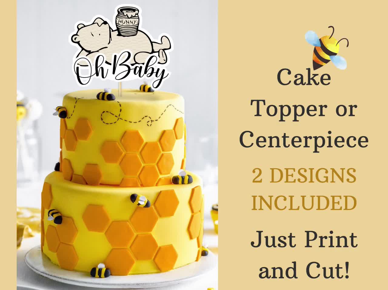 New She or He Baby Gender Secret Acrylic Cake Toppers Cute Bee