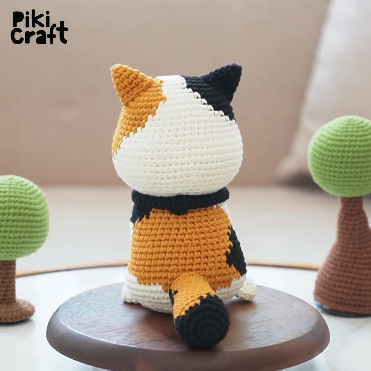 三毛猫の編みぐるみパターン（中級レベル）（デジタルダウンロード