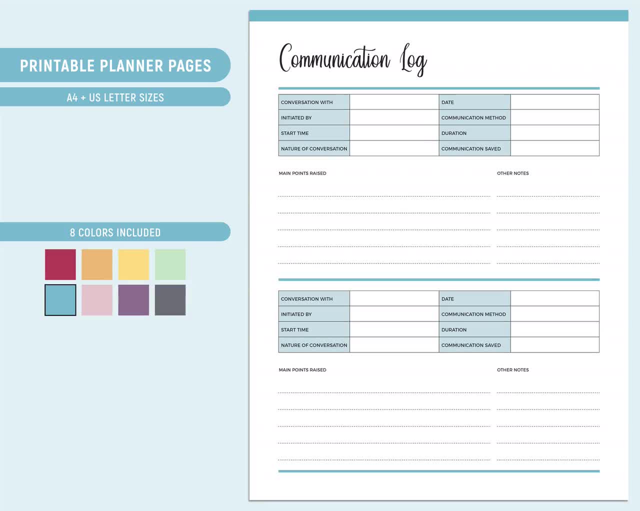 printable-communication-log-call-log-template-a4-and-letter-size-parent-communication-log-conversation-record-call-log-template-etsy for Free Printable Parent Communication Log Printable Communication Log, Call Log Template, A4 and Letter Size, Parent Communication Log, Conversation Record, Call Log Template - Etsy for Free Printable Parent Communication Log