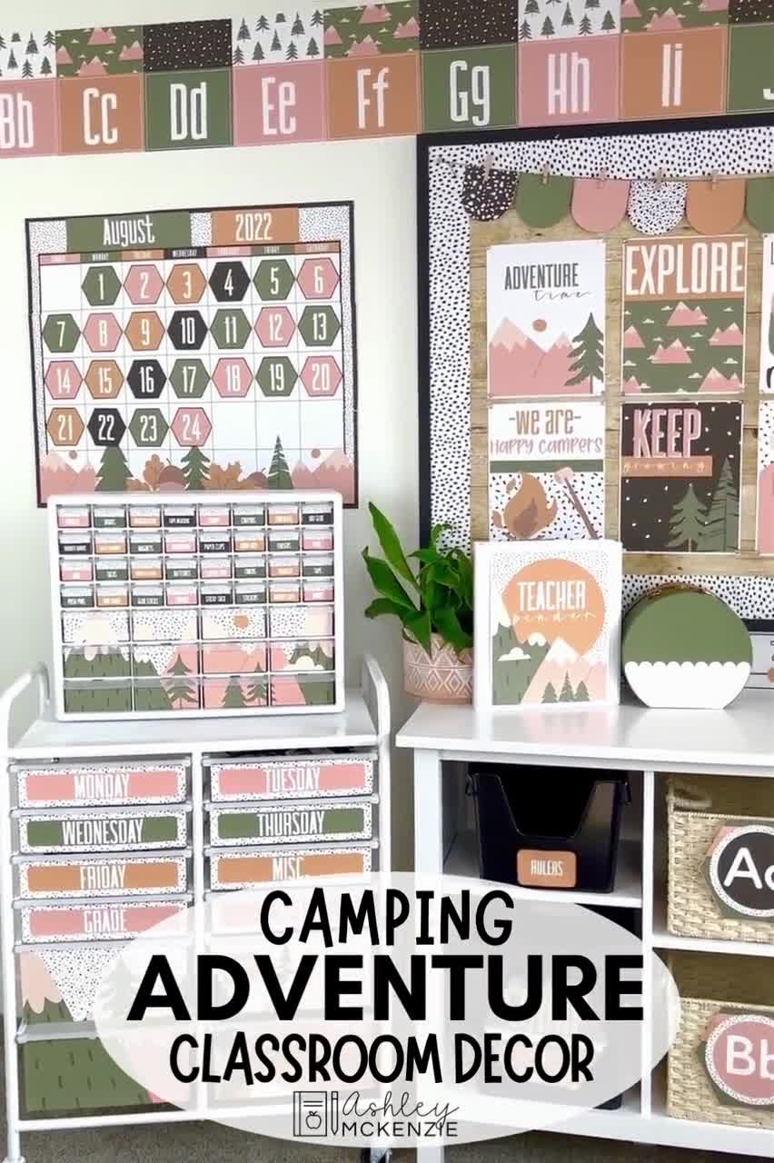 Camping Adventure Classroom Decor Bundle, Easy and Modern