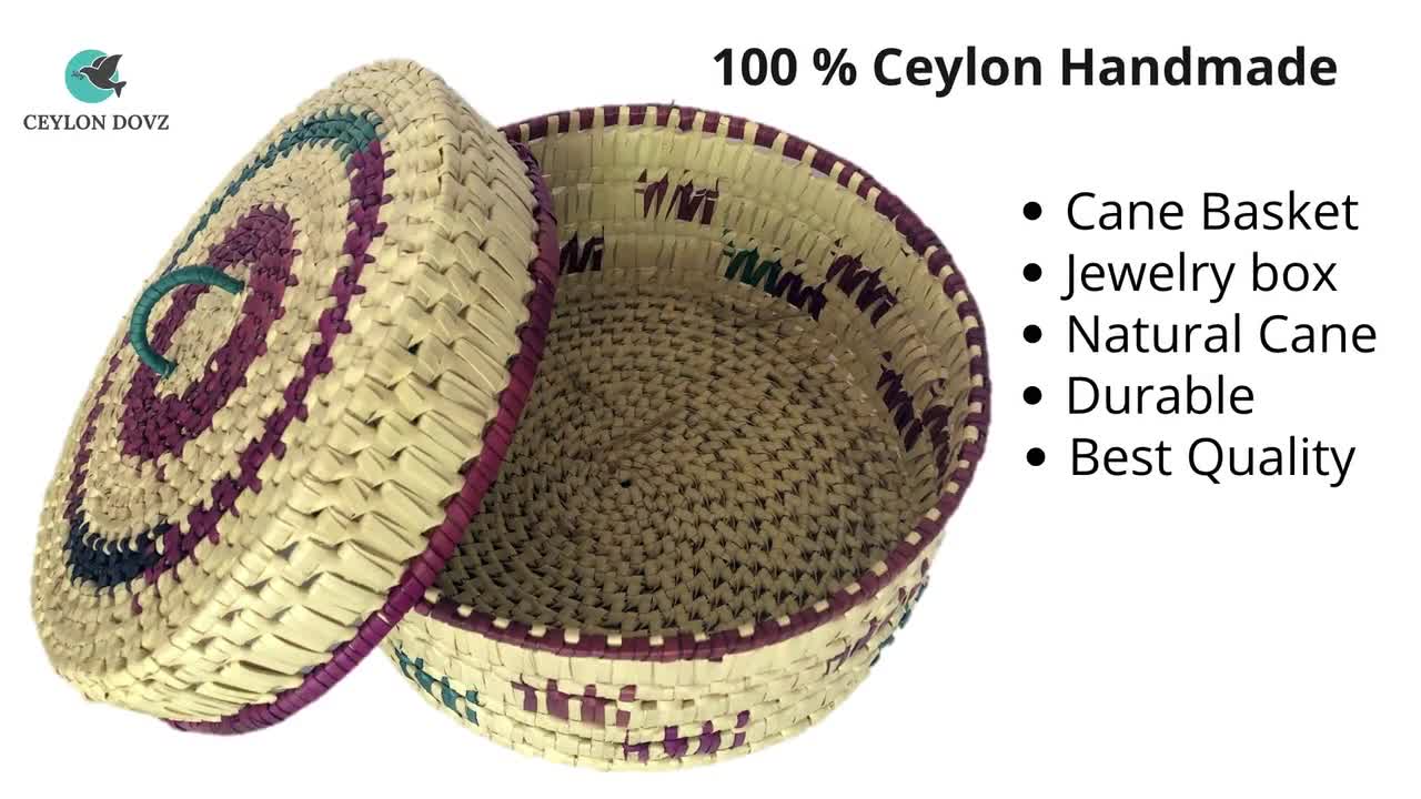 Violet Reed Bread Basket | Ceylon 2024 Handmade | Sri Lankan handcraft for Your Eco Living | Good container Bags