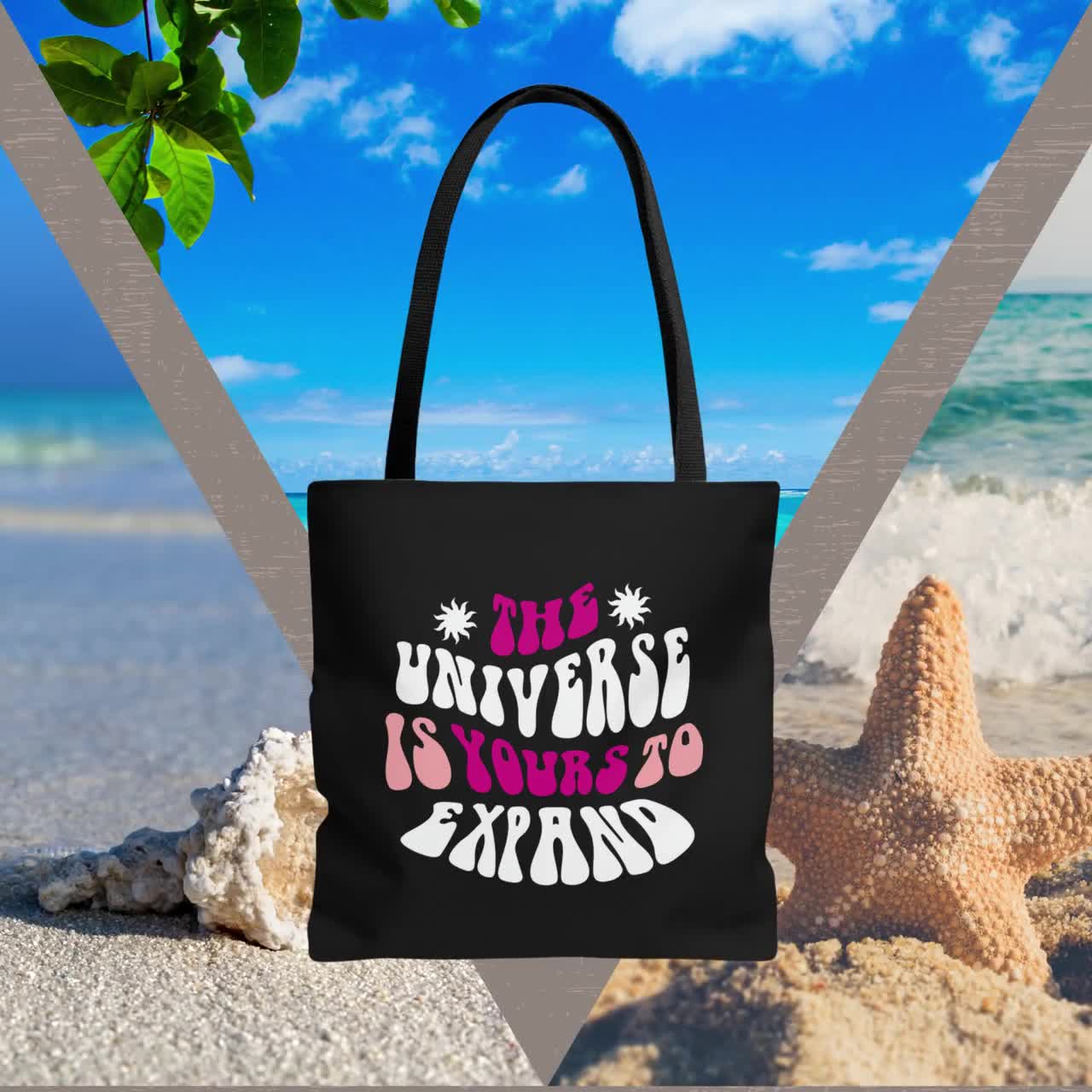 The Universe is Yours AOP Tote, Everyday Tote Bag, Quotes About Life, Inspirational, Motivational, Large Canvas Tote Bag, Fabric Sho video poster