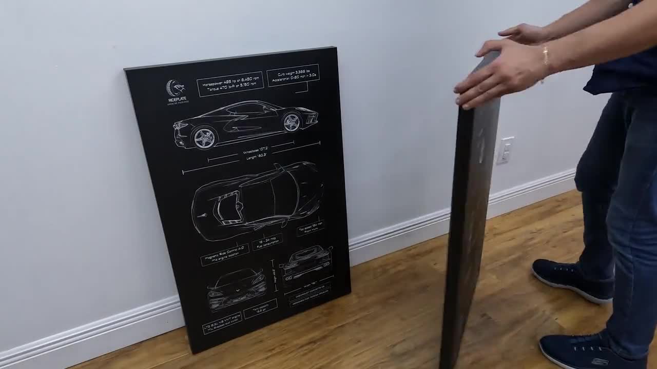 BMW E36 M3 Blueprint Canvas in Black | BMW M3 Owner Gift for Him | Car Enthusiast Lover Gift | BMW Wall Decor video poster