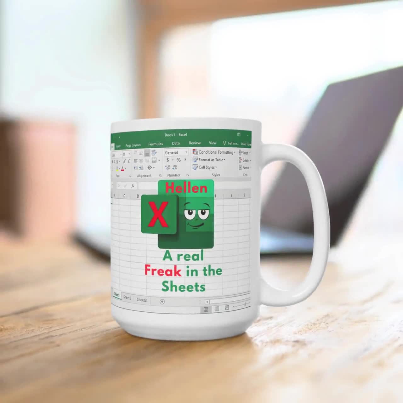 Custom Beast In The Sheets Excel Spreadsheet 15 oz White Coffee Mug, Funny  Personalized Unique Coworker Gift, Coffee Cup Gift For Friends