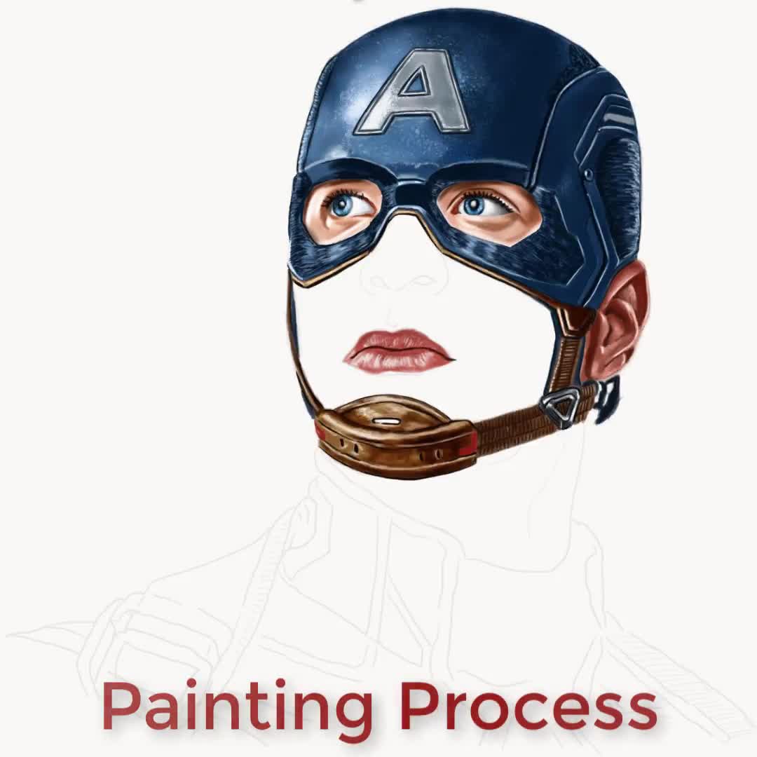 How to Draw Captain America Face (Captain America) Step by Step |  DrawingTutorials101.com