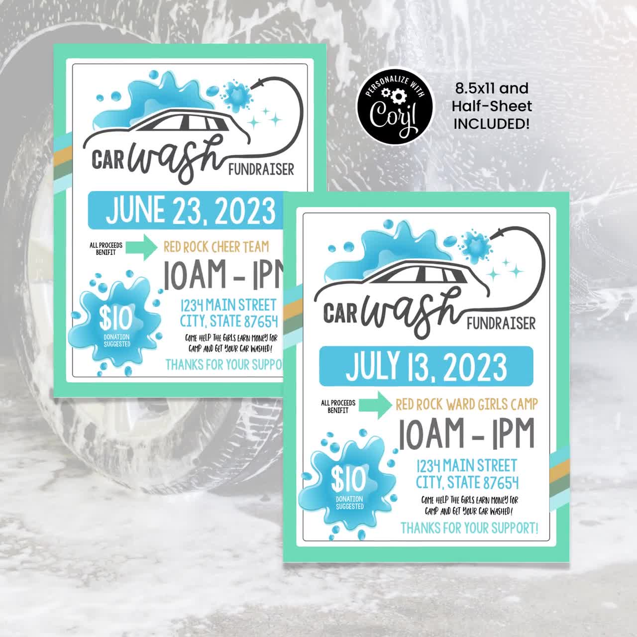 Car Wash Fundraiser Flyer, Car Wash Template, Sports Fundraiser Flyer, Car  Wash Sign, Car Wash Marketing, Summer Fundraiser Flyer, Corjl - Etsy Denmark