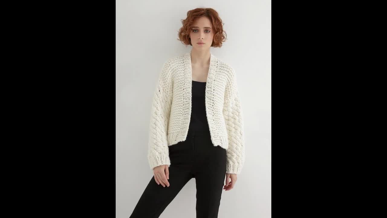 Chunky Cardigan Knitting Pattern for Women | Unique Cardigan Pdf