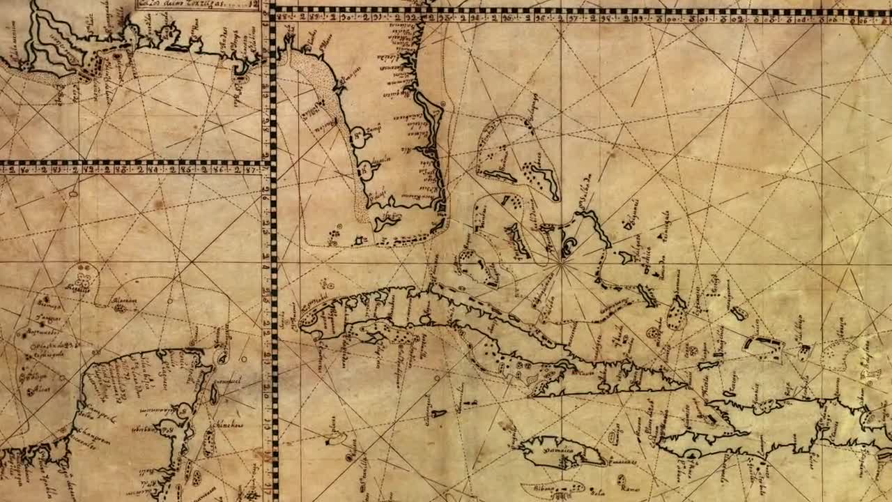 額装品　古地図　1670年頃　J.オーギルビー　「カーボべルデ諸島」海図 カリブ海地図 1770、カリブ海と西インド諸島の古い海図、最大 60 x 40