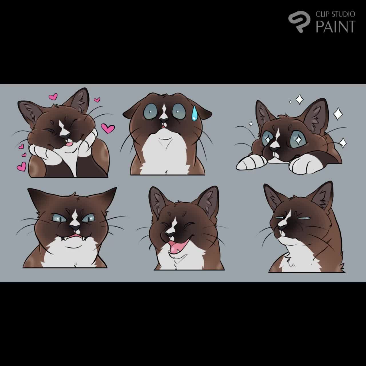 Cat - Customisable Telegram Sticker Base, Kitty, P2U, YCH Furry Base, Emotes