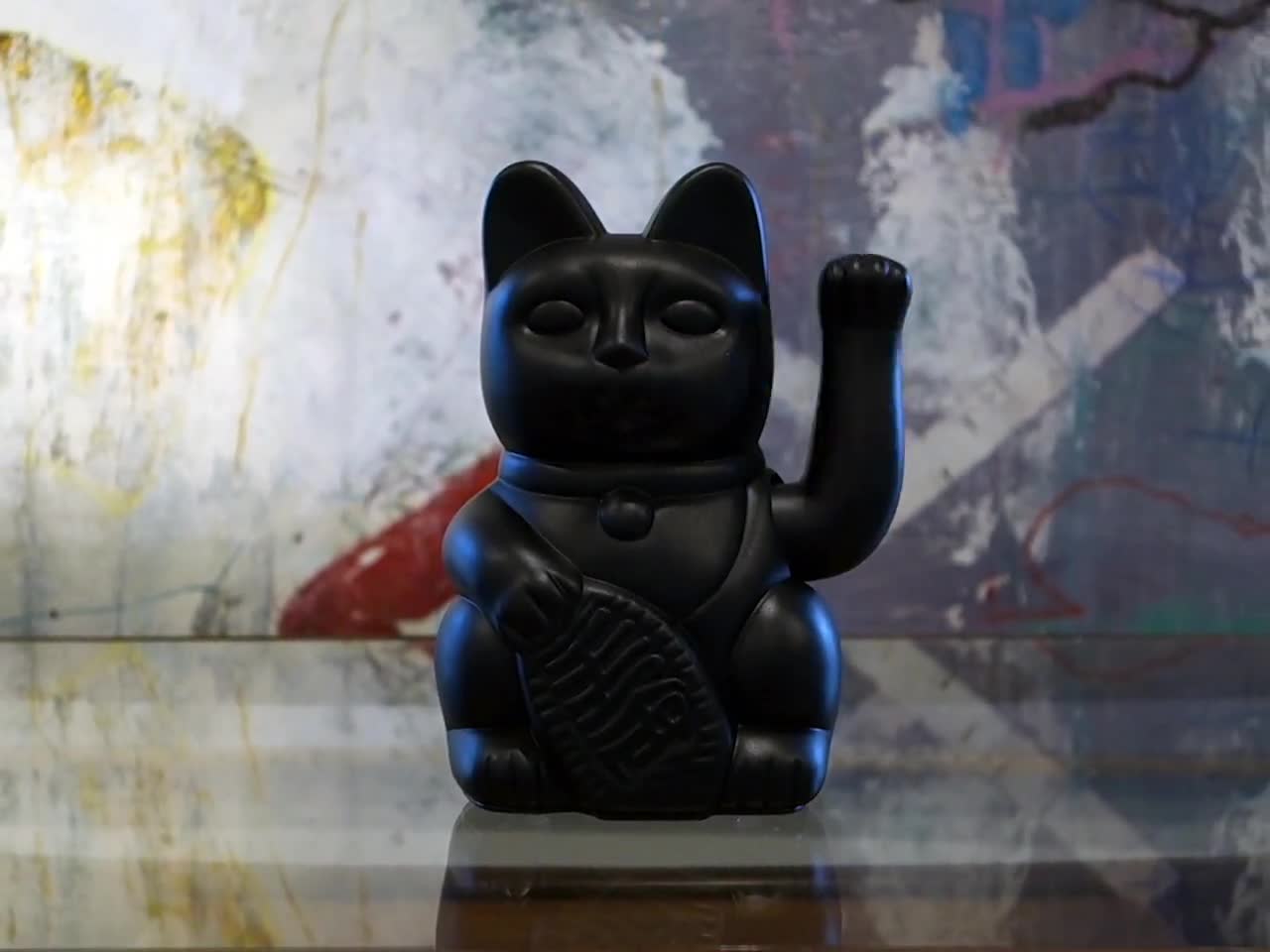 Hand Painted Black Catrina Lucky Cat - 7 Inch Maneki Neko - Etsy