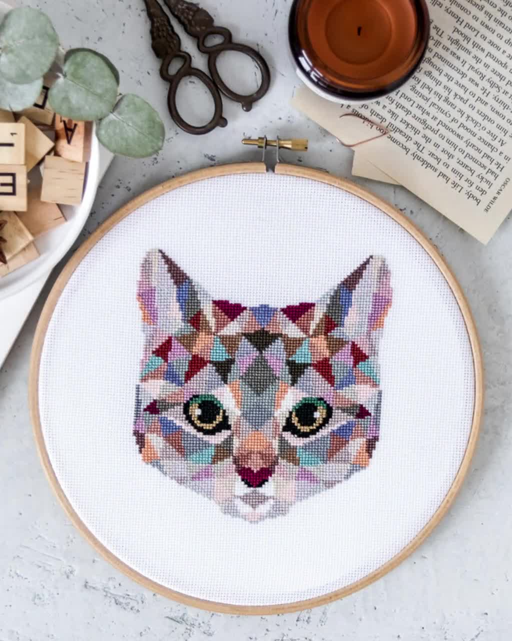 Cross Stitch Cat Cross Stitch Pattern Galaxy Animals Moom and