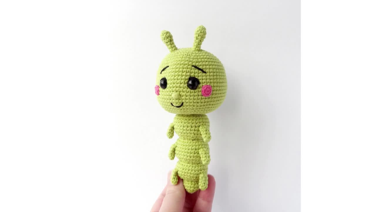 Carter la Oruga Patrón de Ganchillo amigurumi insecto, patrón de crochet  amigurumi oruga