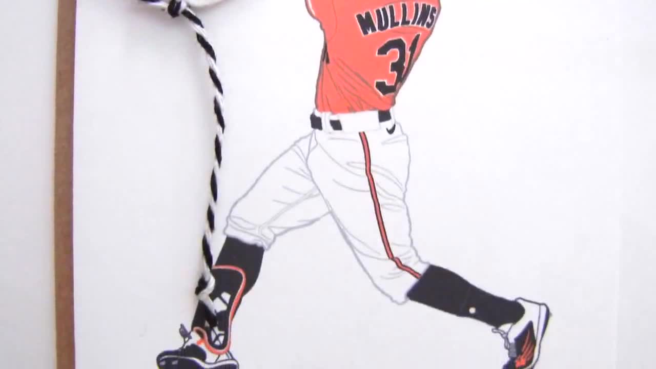 Cedric Mullins Baseball Player Illustration Card / Baltimore 