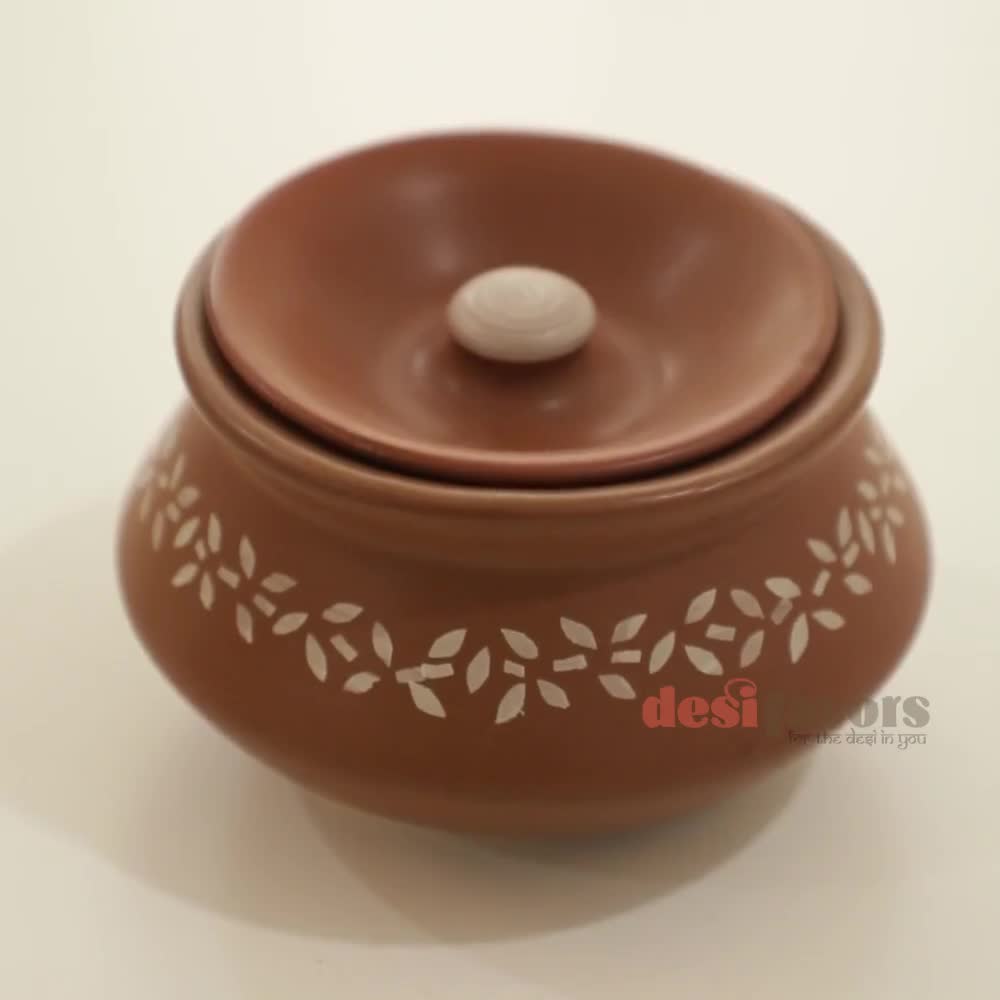 Ceramic Storage Jar with Lid- Proudly Made in India from Desifavors