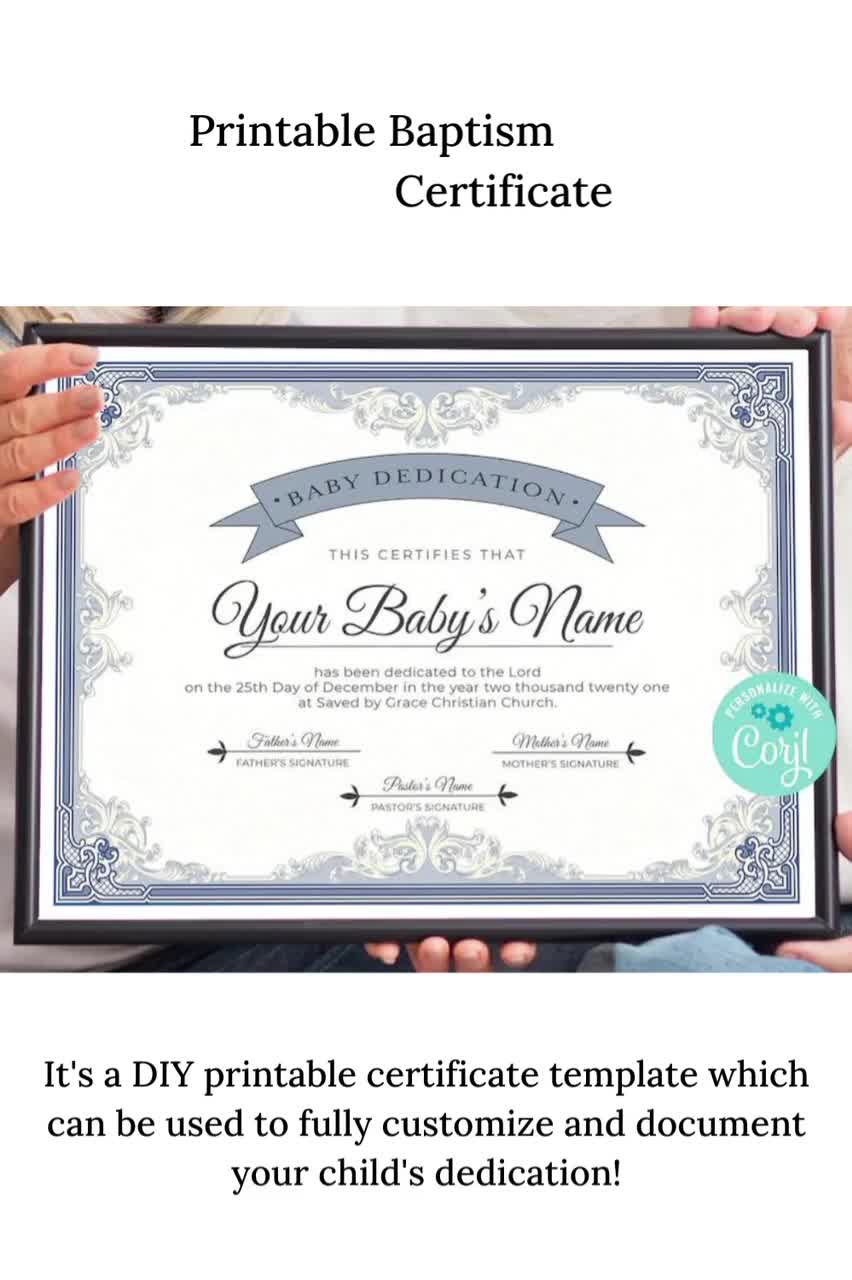 Child Dedication Certificates - Pack Of 6 Gold Foil Embossed KJV Psalm 127:3