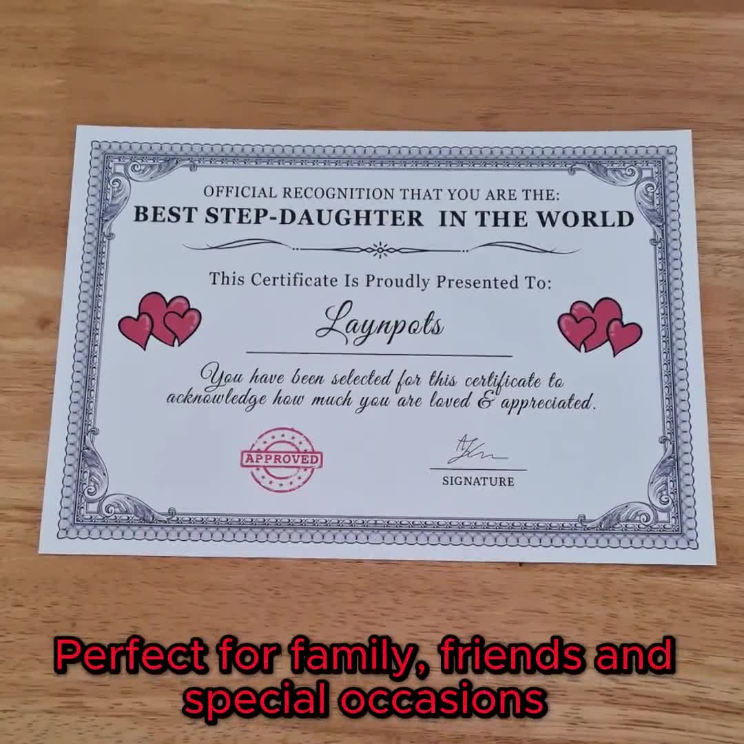 Personalised 'best Daughter in the World' Certificates Gift | A4 or A5 Print | Birthday, Christmas Present - Etsy personalised-best-daughter-in-the-world-certificates-gift-a4-or-a5-print-birthday-christmas-present-etsy