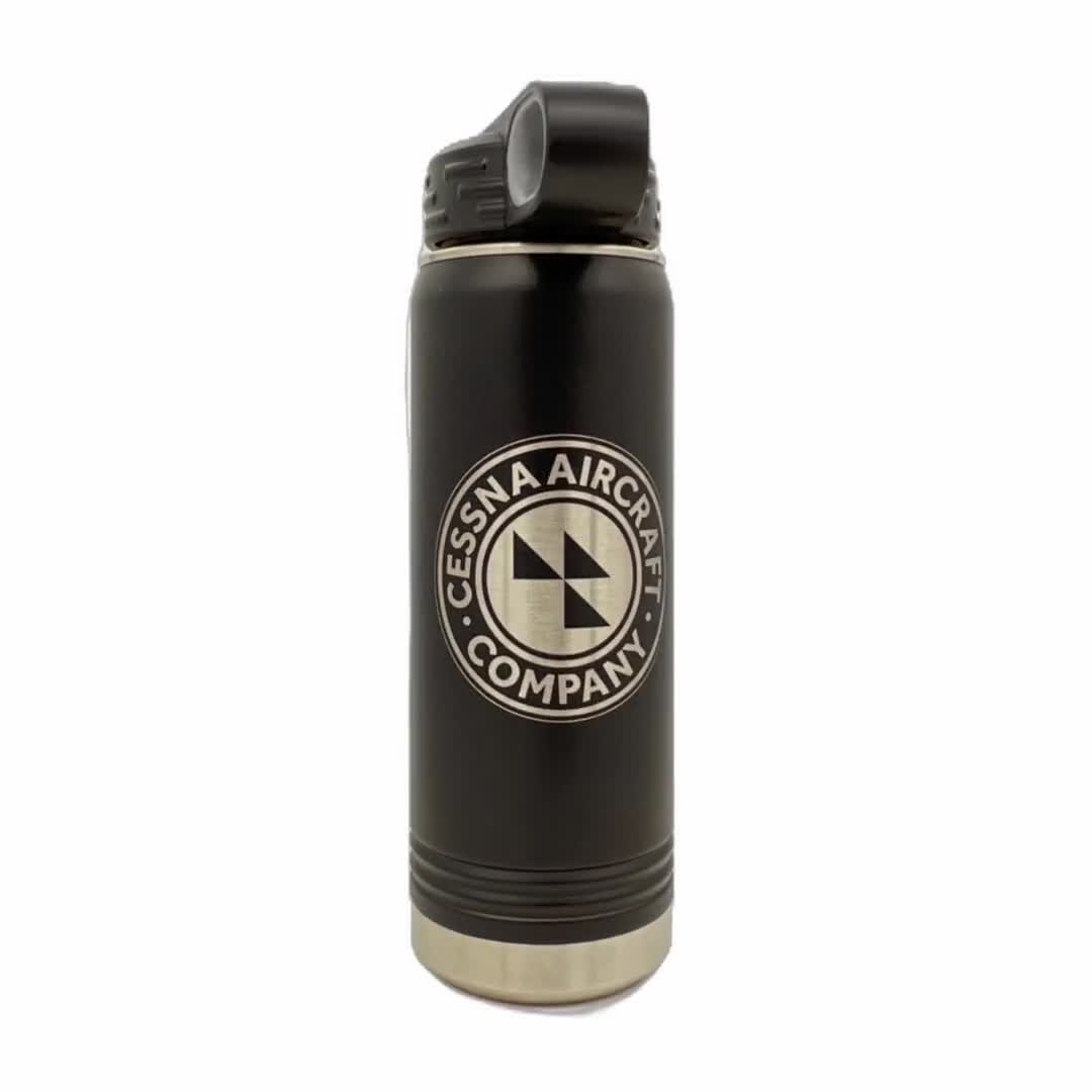  LaserGram Single Wall Stainless Steel Water Bottle, Jet Airplane,  Personalized Engraving Included : Sports & Outdoors