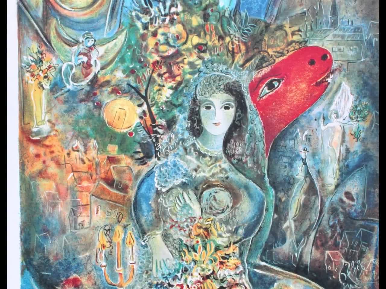 Marc CHAGALL : The bride and the red donkey