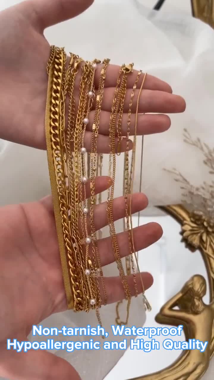 Gold Filled Chain Necklace, Paperclip Chain, Curb Chain, Pearl Bead Chain,  Twist Chain, Vine Chain, Cable Chain, Figaro, Dainty, Herringbone 