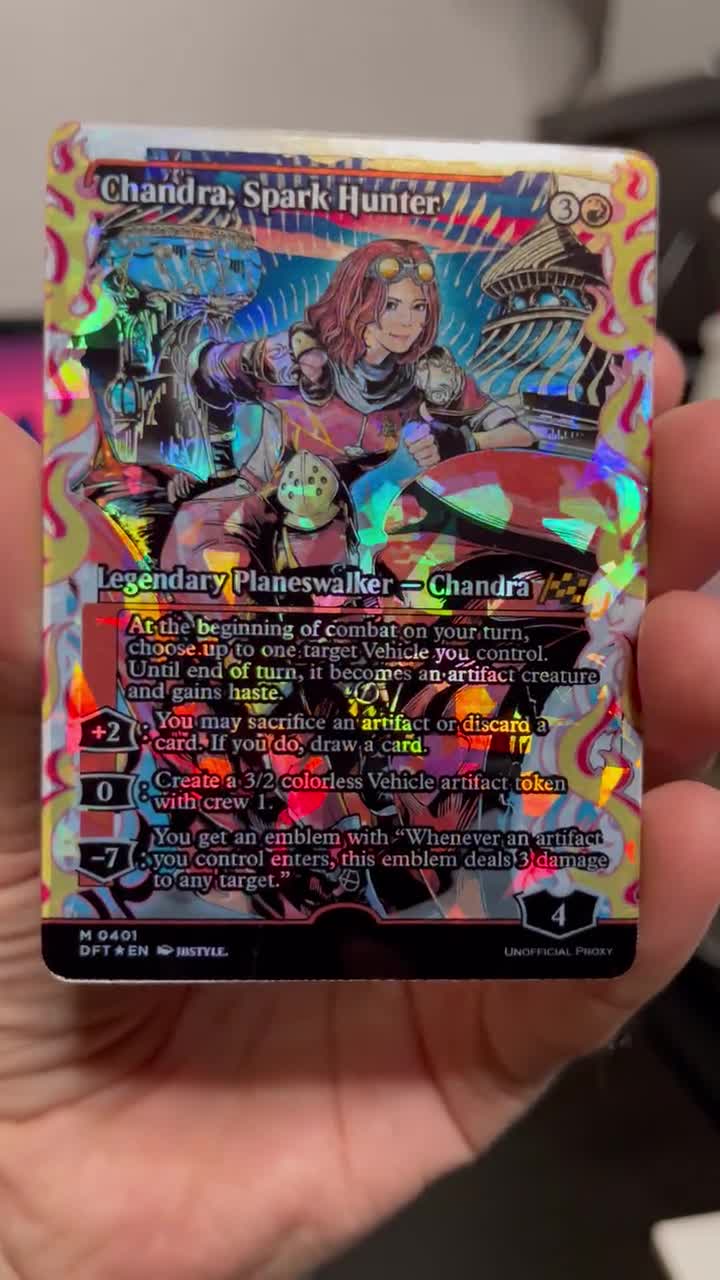 Fracture Foil Proxy Card - Chandra, Spark Hunter - Gloss